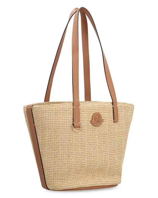 Moncler Natural Hubba Raffia Tote Bag