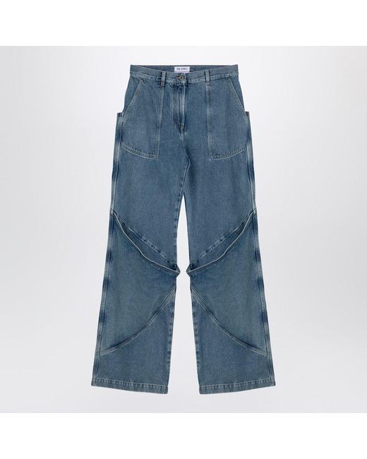 The Attico Blue Sky Baggy Jeans With Large Pockets