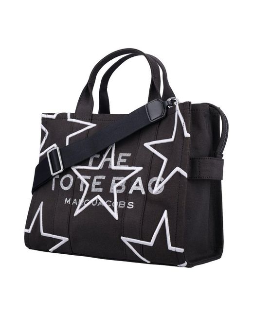 Marc Jacobs Black The Star Canvas Medium Tote Bag