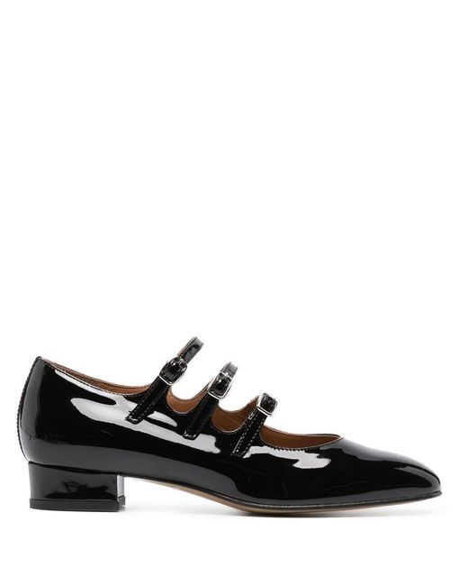 CAREL PARIS Black Ariana Patent Lather Ballets