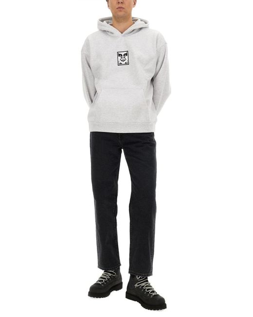 Obey Gray Sweatshirt With Print for men