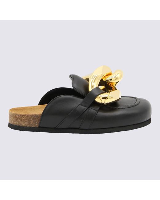 J.W. Anderson Brown Leather Chain Loafer Mules