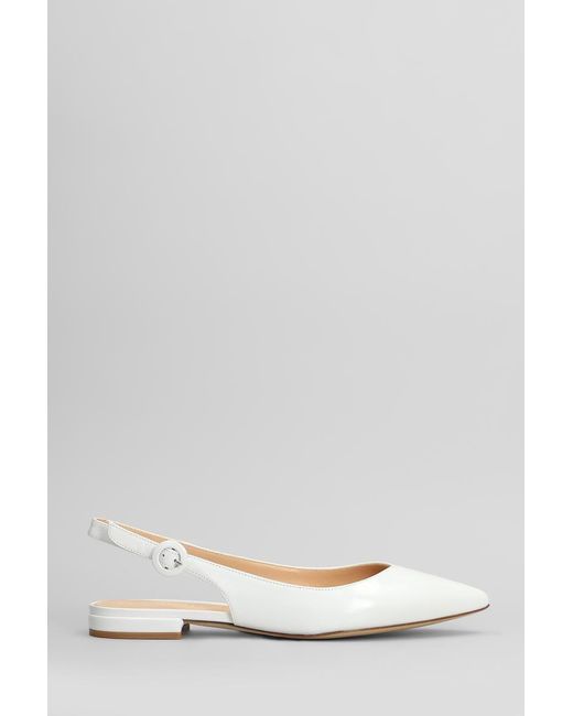 Julie Dee White Ballet Flats