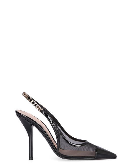 Gucci Black Signoria Pointy-Toe Slingbacks