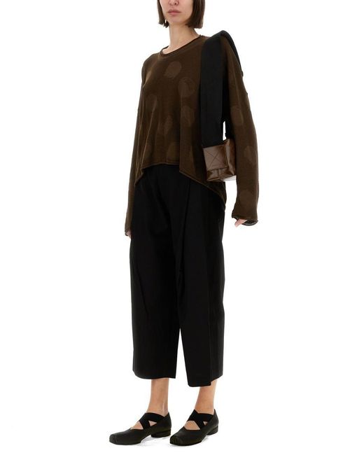 Uma Wang Black Shirt With Polka Dot Pattern