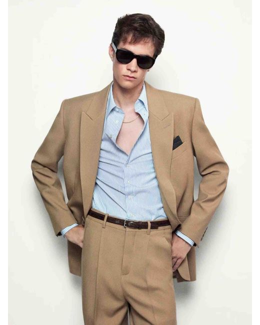 Saint Laurent Natural Blazer Structured Wool for men