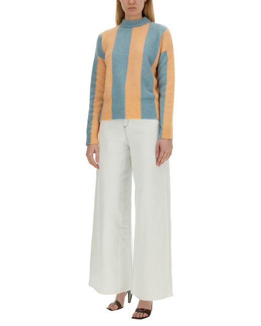 Alysi Blue Maxi Row Sweater