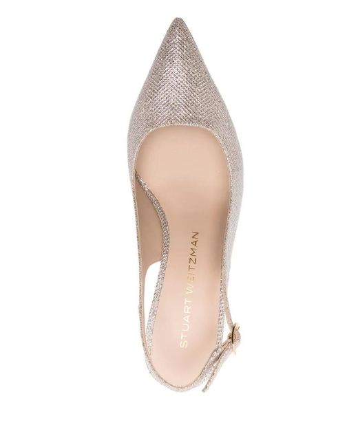Stuart Weitzman White Power Slingback