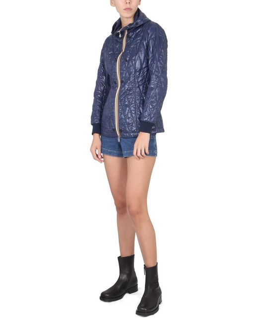 K-Way Blue Zippered Windbreaker