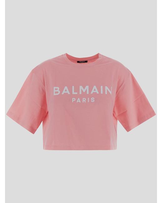Balmain Pink T-Shirts And Polos