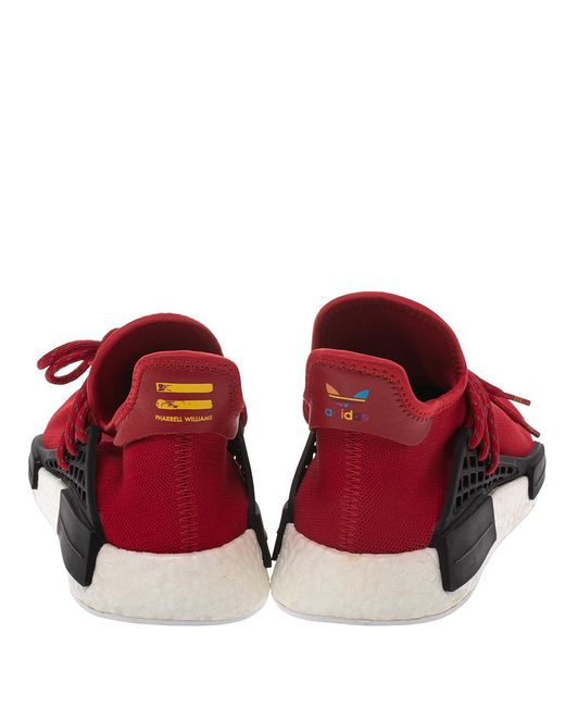 Adidas Rubber Pharrell X Hu Nmd Red Human Race Sneakers For Men Save Lyst