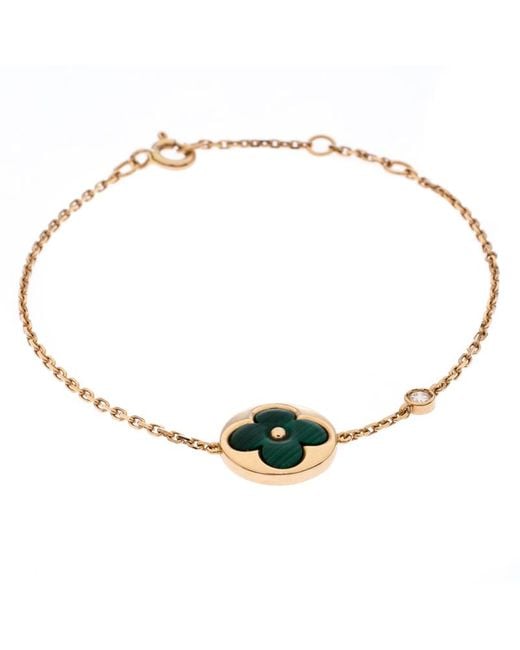 Louis Vuitton Color Blossom Bb Sun Malachite Diamond 18k Rose Gold Bracelet in Metallic - Lyst