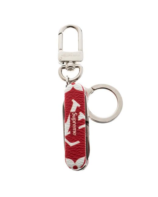 Louis Vuitton Canvas Supreme Red Pocket Swiss Army Knife Key Ring / Keychain for Men - Save 15% ...