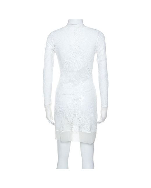 white stretch lace dress