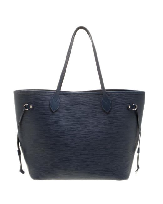 Lyst - Louis Vuitton Indigo Epi Leather Neverfull Tote Mm in Blue