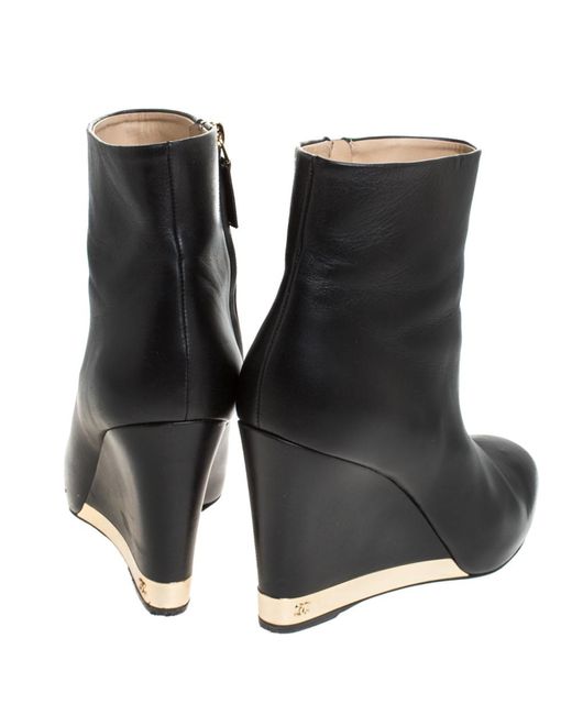 chanel wedge boots