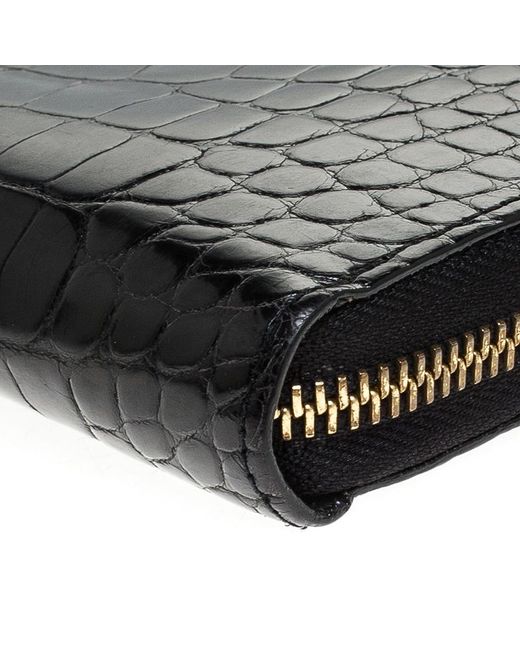 Louis Vuitton Black Crocodile Leather Rare Zippy Wallet - Lyst