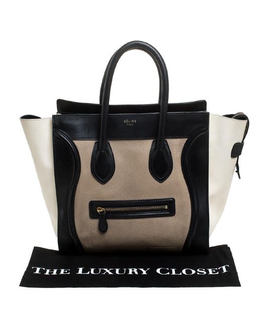 celine mini luggage tote black