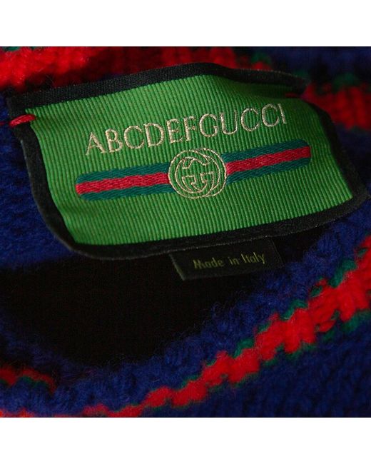 Gucci Blue Wool Cable Knit Letter 'r' Diy Unisex Sweater ...