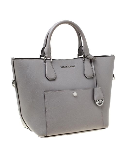 michael kors grey saffiano bag