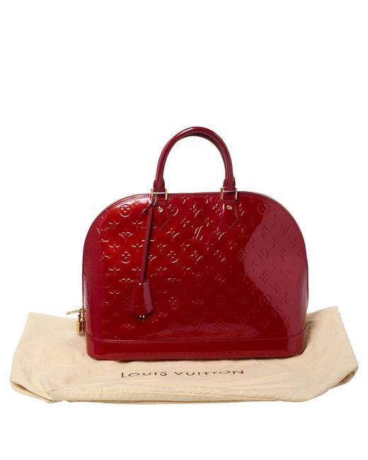 Louis Vuitton Leather Pomme D&#39;amour Monogram Vernis Alma Gm Bag in Red - Lyst