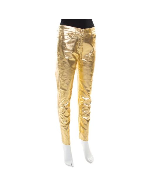 metallic gold jeans