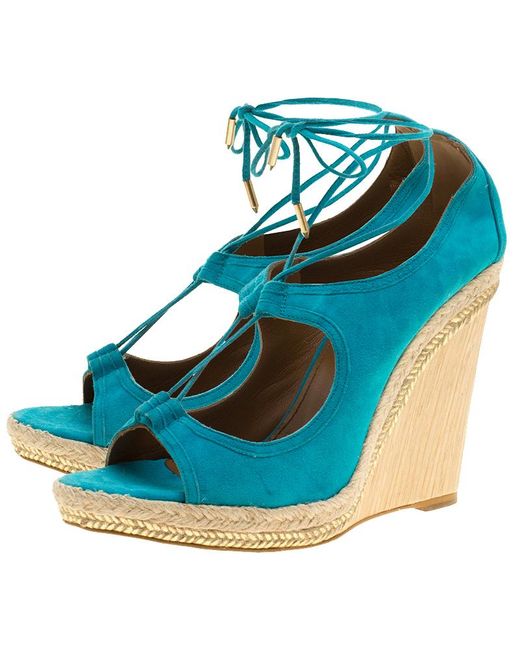 turquoise blue wedge sandals