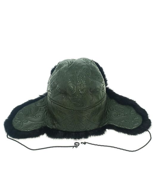 green leather hat