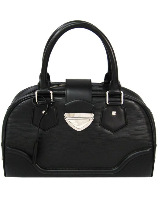 Louis Vuitton Noir Epi Leather Bowling Montaigne Gm Bag in Black - Lyst