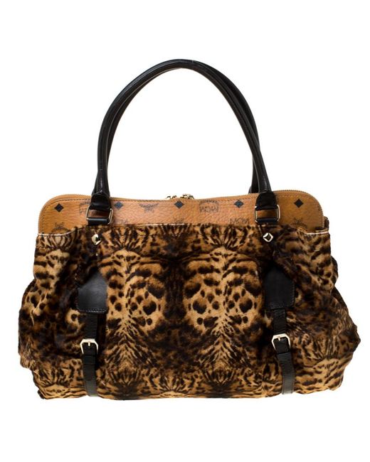 mcm leopard tote