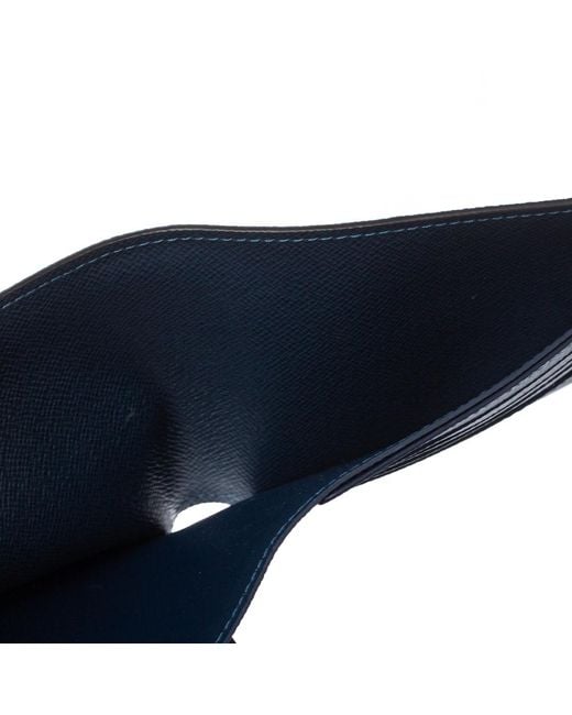 Louis Vuitton Blue Taiga Leather Multiple Wallet for Men - Lyst