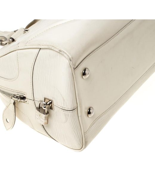 Womens Natural Ivorie Epi Leather Bowling Montaigne Gm Bag
