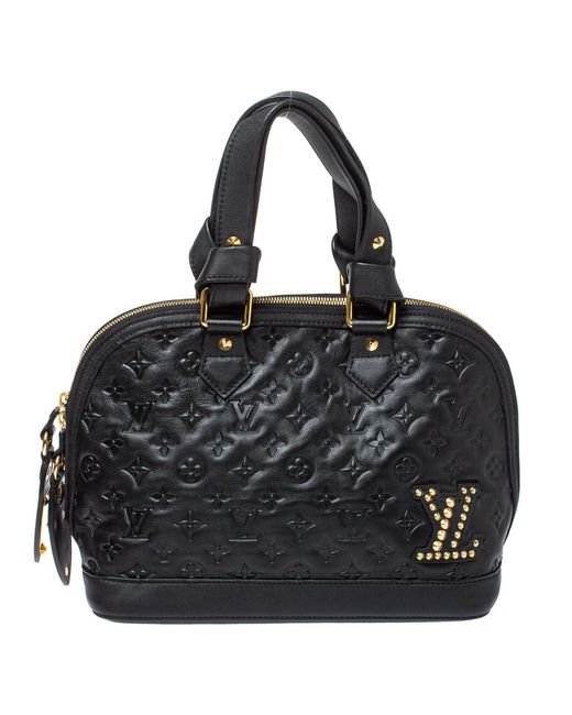 Louis Vuitton Black Monogram Empreinte Leather Double Jeu Neo Alma Bag - Lyst