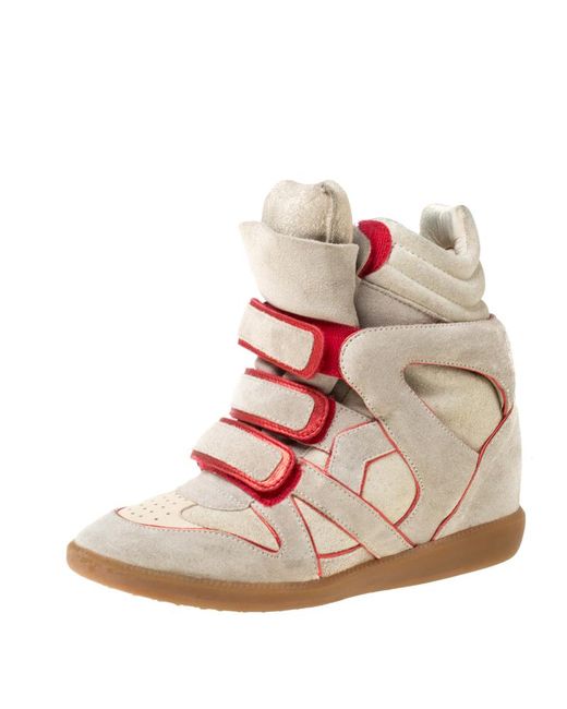 grey suede wedge sneakers