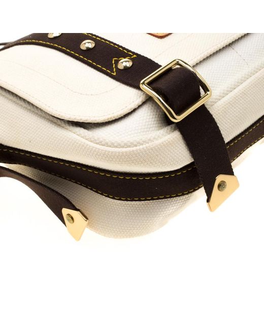 Louis Vuitton Off White Canvas Antigua Sac Rabat Shoulder Bag in White - Lyst