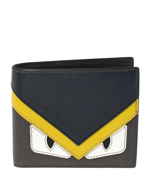 Fendi Multicolor Leather Monster Eye Bifold Wallet for Men - Lyst