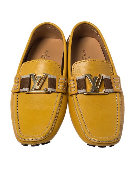 Louis Vuitton Mustard Leather Monte Carlo Loafers Size 41 in Yellow for Men - Lyst