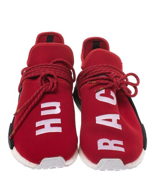 Adidas Rubber Pharrell X Hu Nmd Red Human Race Sneakers For Men Save Lyst
