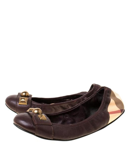 burberry nova check ballerina flats