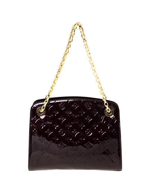Louis Vuitton Leather Amarante Monogram Vernis Virginia Mm Bag in Burgundy (Black) - Lyst
