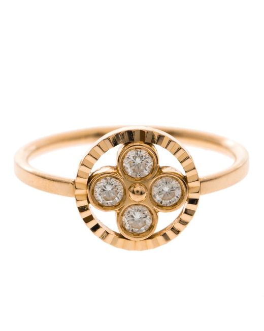 Lyst - Louis Vuitton Blossom Bb Diamond 18k Rose Gold Ring in Metallic