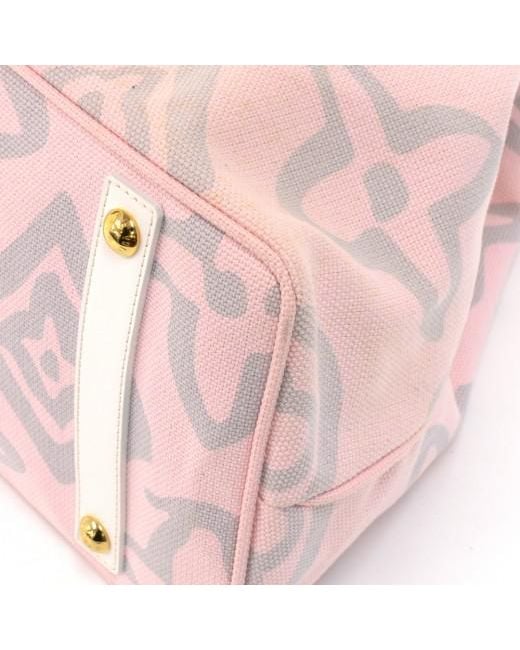 Louis Vuitton Pink Grey Canvas Limited Edition Tahitienne Cabas Gm