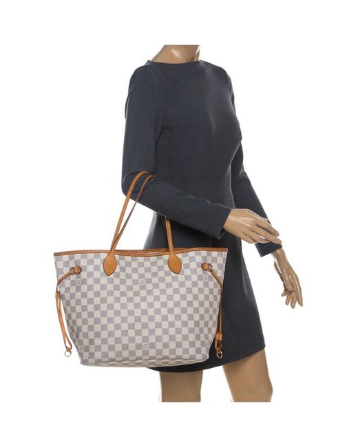 Louis Vuitton Damier Azur Canvas Neverfull Mm Bag in Grey (Gray) - Save 41% - Lyst