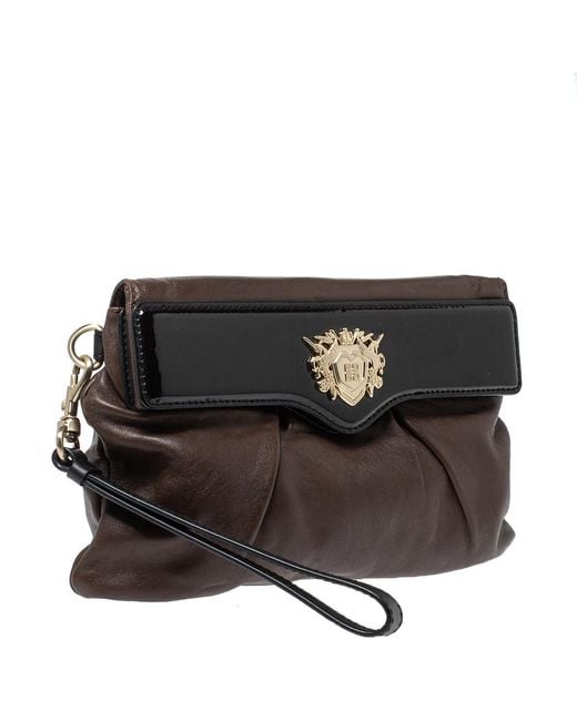Givenchy Brown/black Leather Wristlet 