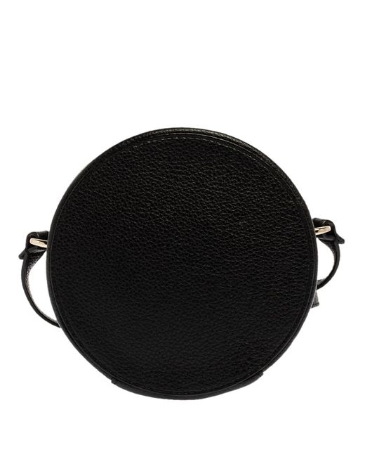 Furla Black Leather Mini Perla Round Crossbody Bag - Lyst