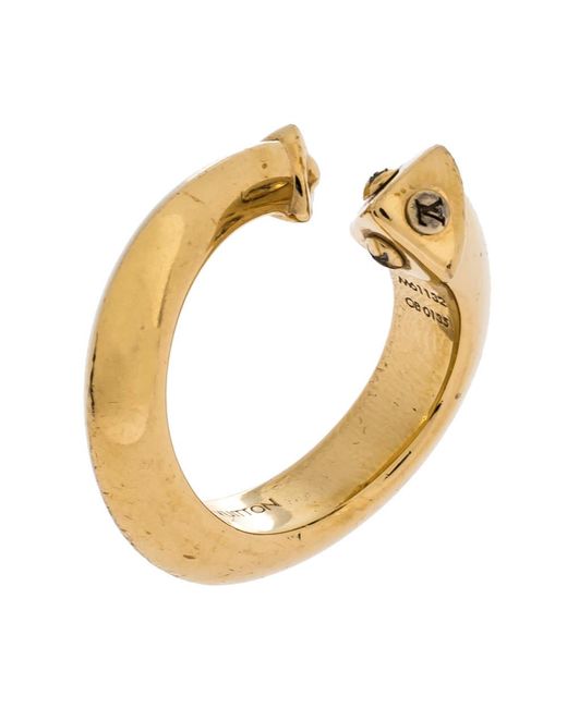 Louis Vuitton Gold Tone Trunk Ring Size M in Metallic - Lyst
