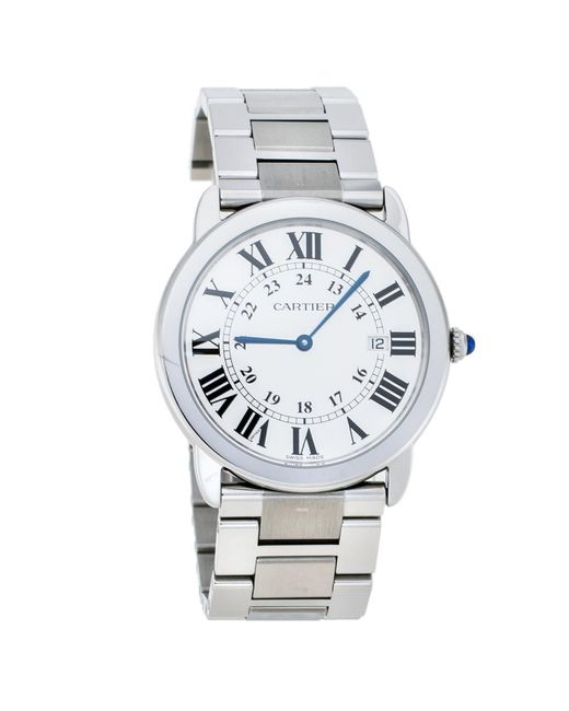Cartier Silver Stainless Steel Ronde Solo 2934 Men&#39;s Wristwatch 36 Mm in Metallic for Men - Lyst