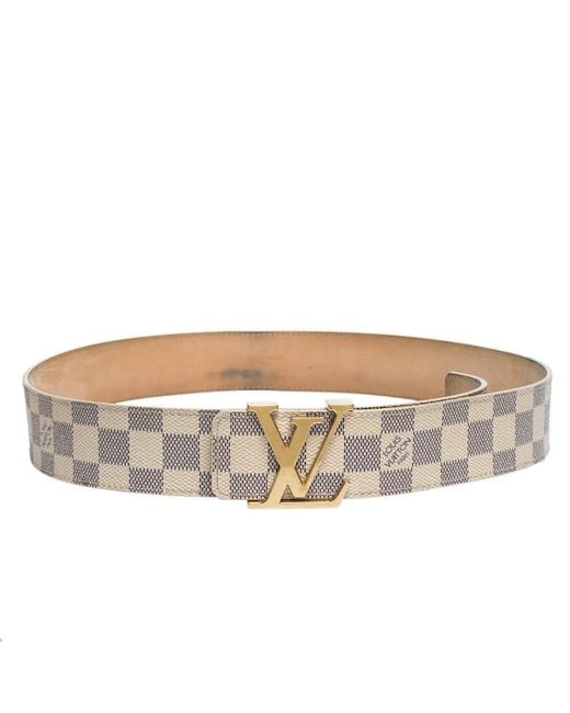 LOUIS VUITTON Damier Azur LV Initiales Belt White