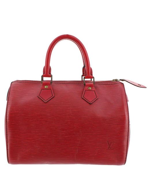 Louis Vuitton Red Epi Leather Speedy 25 Bag - Lyst