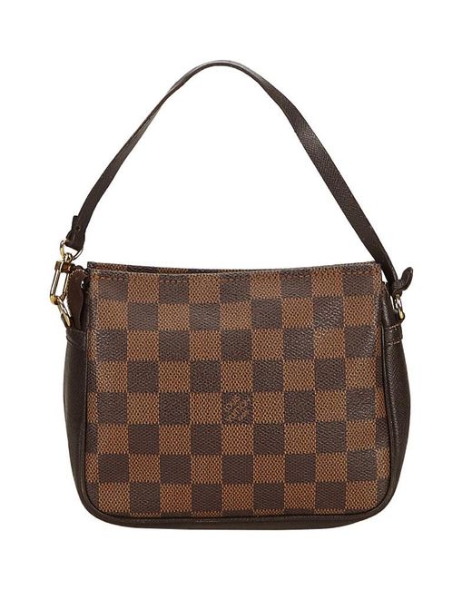 Louis Vuitton Damier Ebene Canvas Trousse Pochette Bag in Brown - Lyst